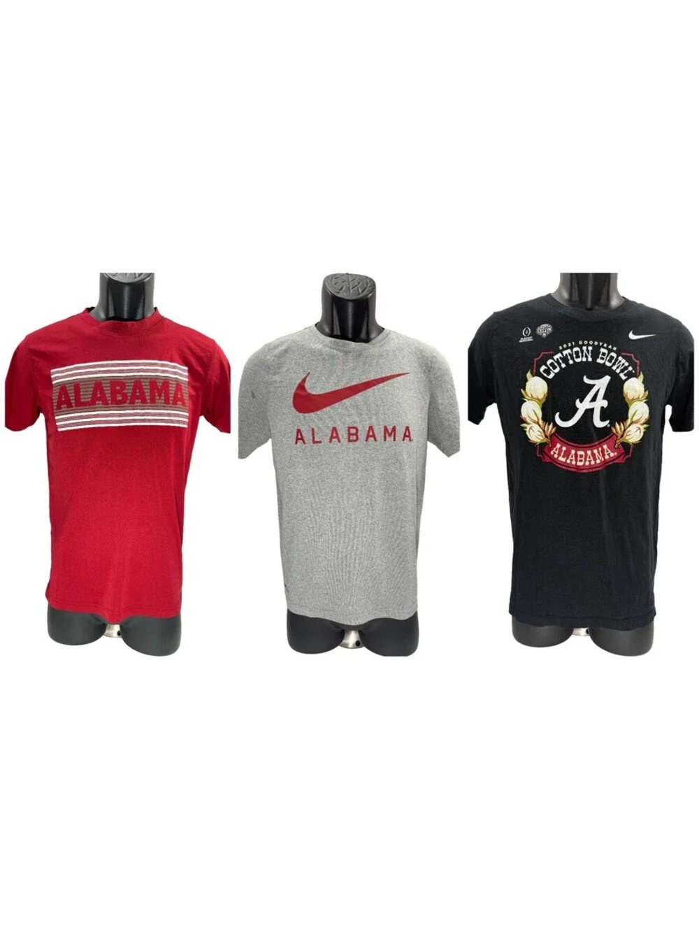 3 pc Lot Alabama Crimson Tide T-Shirts Youth XL (2) & Medium (1) Nike Colosseum